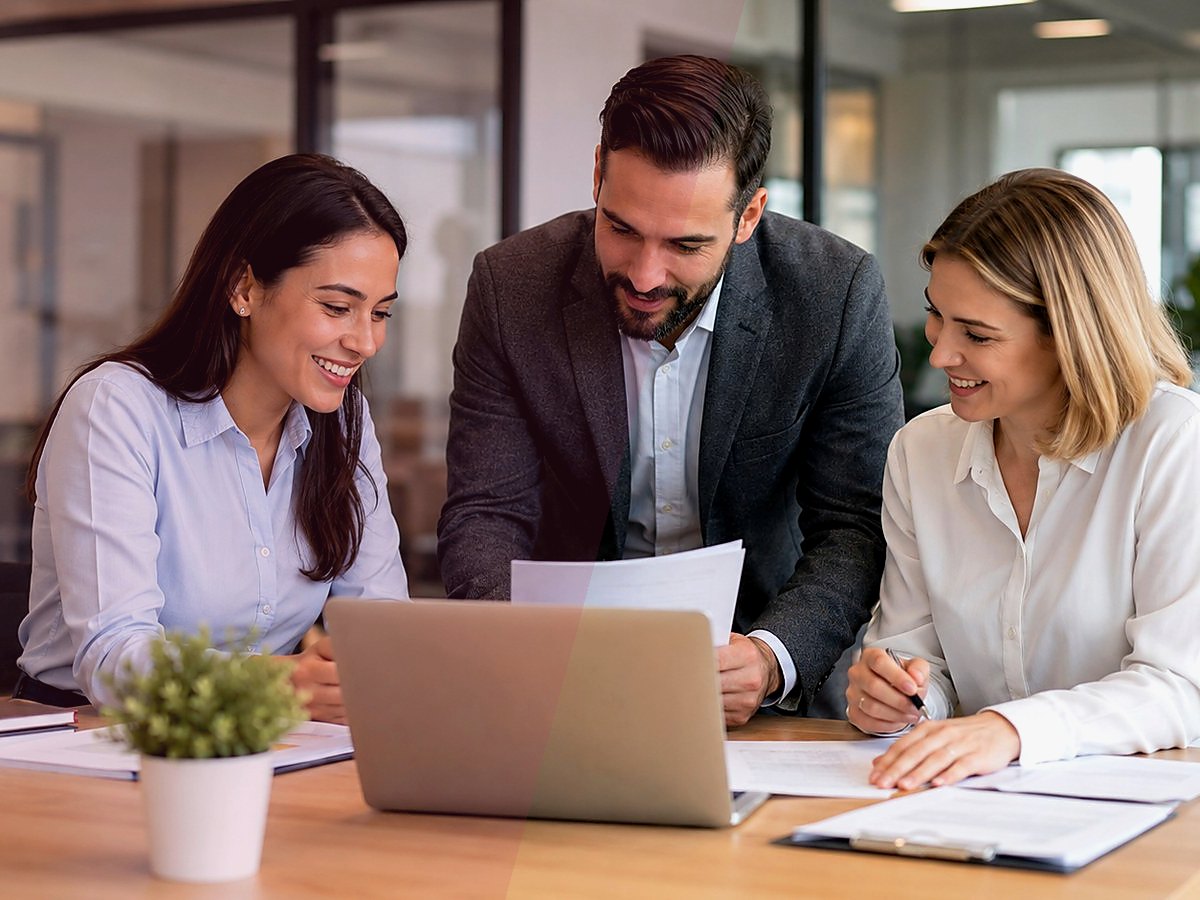 Équipe en réunion dans un bureau